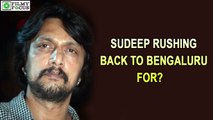 Sudeep rushing back to Bengaluru For ? | filmyfocus.com