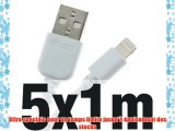 5x doupi® 1m de câble de chargeur de données pour Apple USB 8 broches Lightning - Blanc - Données