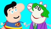 Peppa Pig Episodes of Superheroes _ Painting Peppa Pig Superman, Batman, Joker, Spiderman