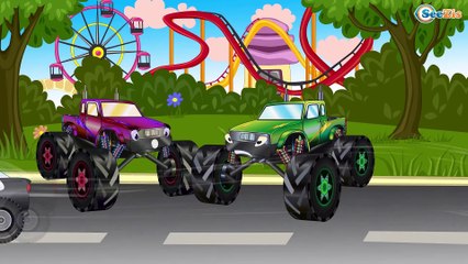 Car Cartoons. Police Car, Monster Truck, Fire Truck, Ambulance. Emergency Vehicles. Episode 128