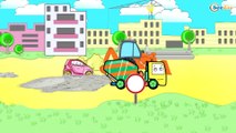 ✔ Cars cartoons compilation for kids. Bulldozer with Excavator on the construction site / 75 Episode