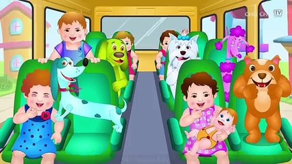 Wheels on the Bus Go Round and Round Rhyme - Popular Nursery Rhymes and Songs for Children
