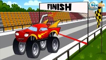 Car Cartoons for kids. Monster Truck & Racing Cars in a Track with Obstacles. Series 6. Season 5