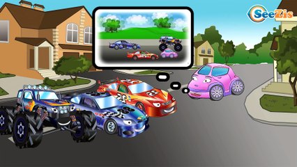 ✔ Cartoons Compilation for children / Monster Truck with Sport Cars Race / New Track / 20 Minutes ✔