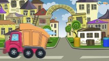Car Cartoons. Excavator and Truck. Heavy Vehicles on the Construction Site. Diggers for kids
