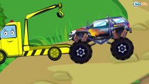 Car Cartoons for children. Monster Truck with Racing Car. Tow Truck & Car Service. Jumps Race