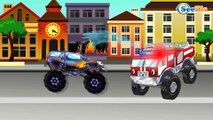 Car Cartoons for kids. Crane, Tow Truck, Monster Truck. Heavy & Emergency Vehicles for children