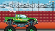 ✔ Car Cartoons. Monster Truck with Police Car. Track with obstacles. Bank Robbery. Funny Truck TV ✔