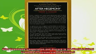 free pdf   After Hegemony Cooperation and Discord in the World Political Economy Princeton Classic