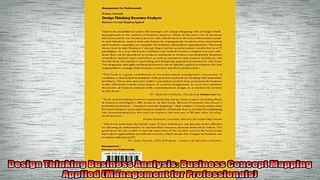 FREE PDF  Design Thinking Business Analysis Business Concept Mapping Applied Management for  DOWNLOAD ONLINE