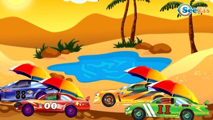 Car Cartoons. Monster Truck and Racing Cars. Emergency Vehicles. Portal in the desert. Episode 76
