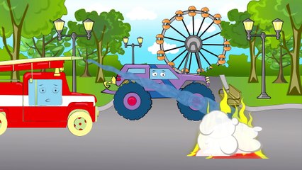 Car Cartoons for children. Monster Truck, Racing Car, Truck. Emergency Vehicles. Race. Episode 75