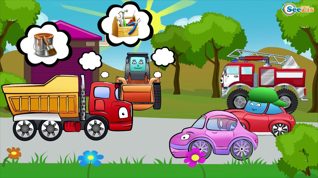 Car Cartoons for kids. Fire Truck, Racing Cars, Monster Truck. Truck and Garbage Truck. Episode 77