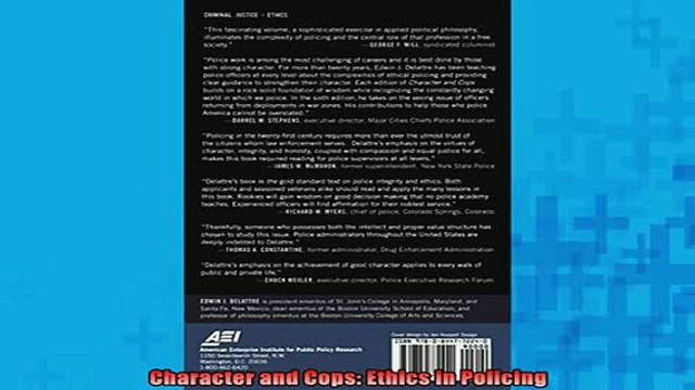 READ book Character and Cops Ethics in Policing Full EBook