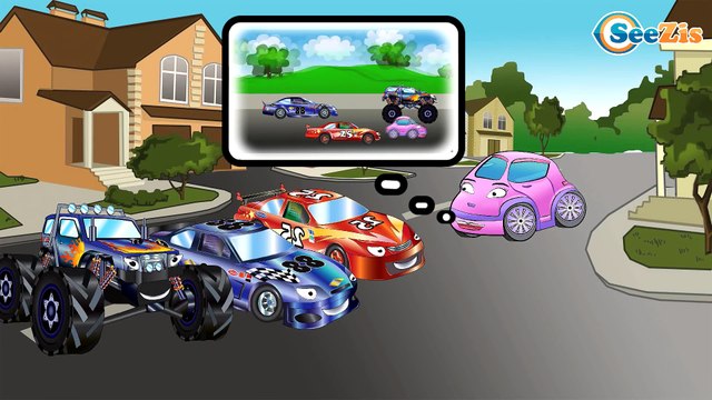 ✔ Cars Cartoons for kids. Monster Truck. Police Car. Fire Truck and Car Wash. Racing. Episode 53✔