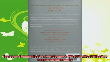 free pdf   Everyone Communicates Few Connect What the Most Effective People Do Differently