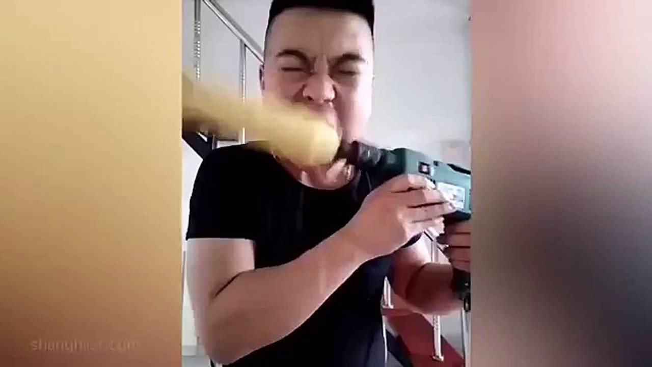 Guy Eating Corn On The Cob With A Power Drill