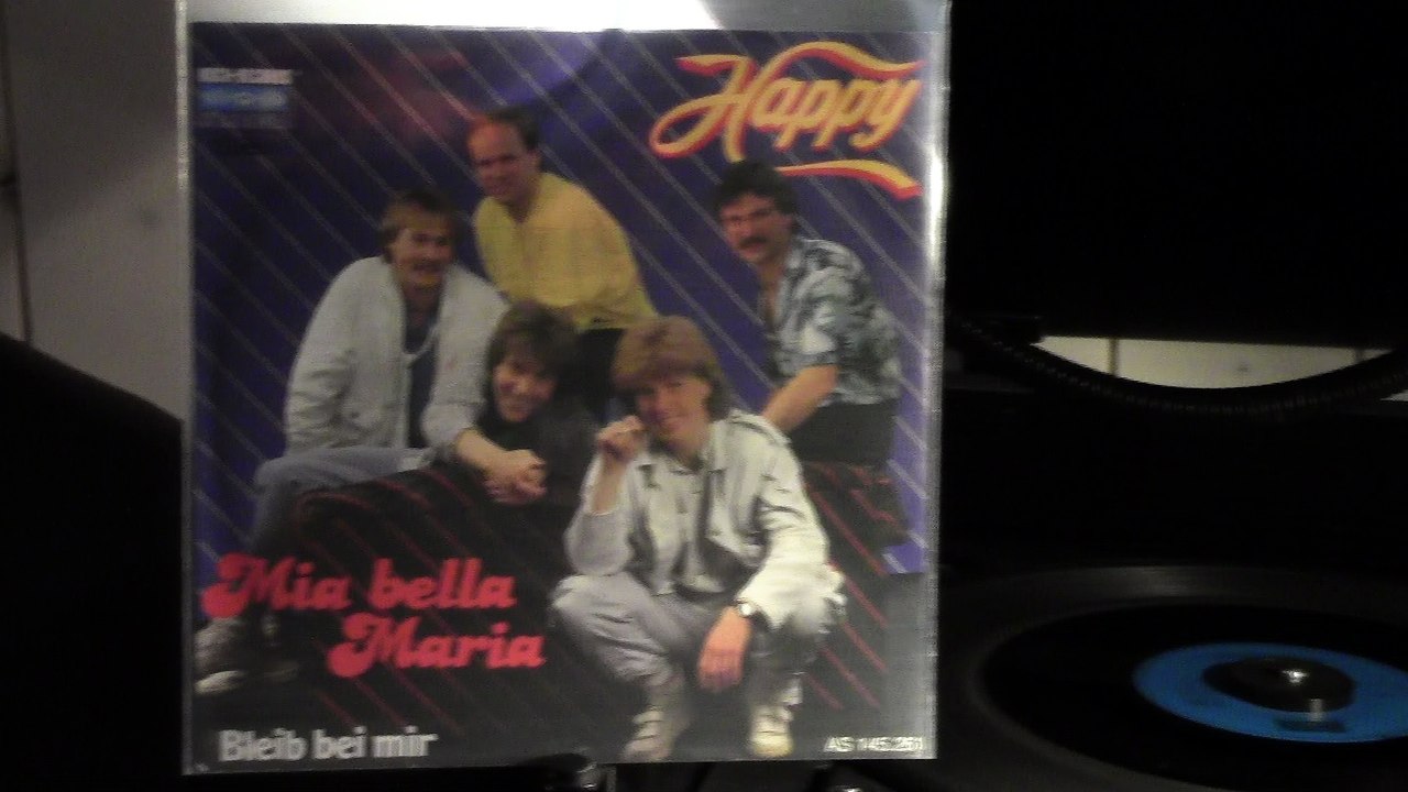 HAPPY auf KOCH RECORDS AS 145. 261 mit dem Titel 'MIA BELLA MARIA' Vö 1987