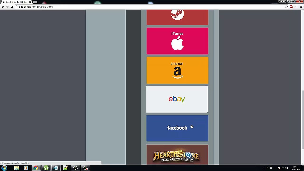 Generator Gift Cards for steam, psn, xbox, heartstone, amazon, ebay, facebook, google play