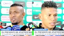 Farid Díaz y Alexander Mejía en la previa del juego entre Nacional y Medellín · Liga Águila 2016-I (fecha 17)