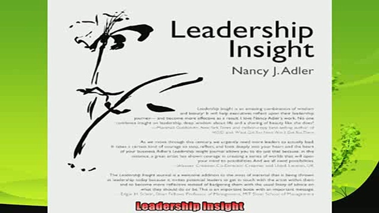 new book  Leadership Insight