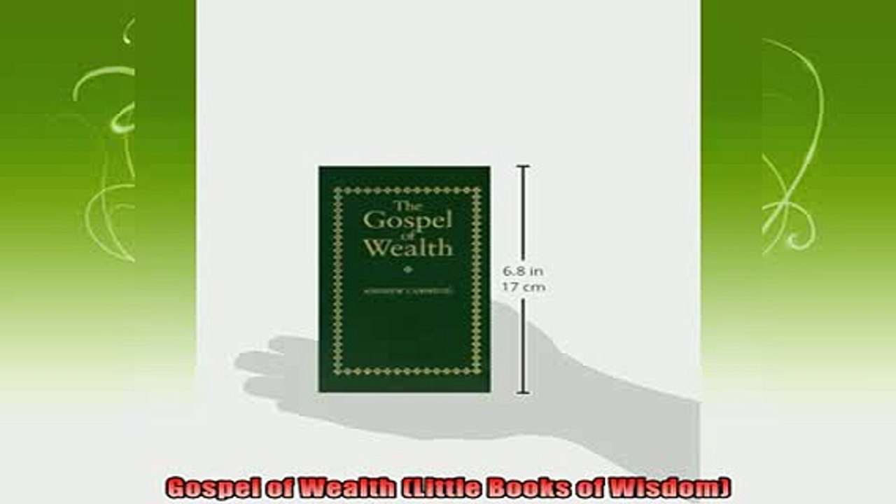 best book  Gospel of Wealth Little Books of Wisdom