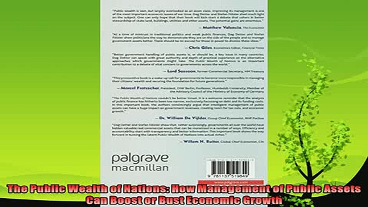 read here  The Public Wealth of Nations How Management of Public Assets Can Boost or Bust Economic