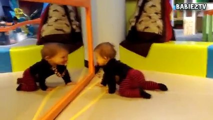 ---Funny Baby Sees Mirror For The First Time Compilation