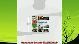 new book  Economic Growth 3rd Edition