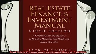 best book  Real Estate Finance and Investment Manual 9 edition