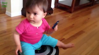 Cute Babies Riding Roomba Compilation 2015