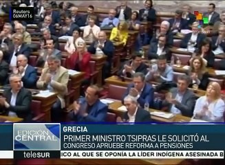 Primer ministro griego pide al Congreso aprobar reforma a pensiones