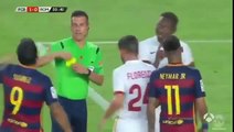 Angry Lionel Messi Headbutts, Chokes Roma’s Mapou Yanga Mbiwa