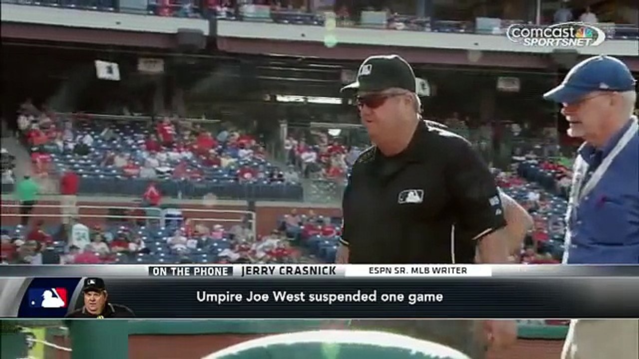 Joe West suspended one game for grabbing Jonathan Papelbons jersey during altercation MLB
