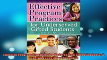 READ book  Effective Program Practices for Underserved Gifted Students A CECTAG Educational Full EBook