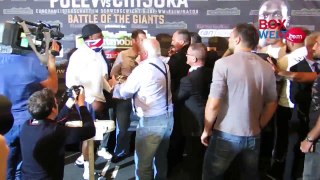 DERECK CHISORA HIT BY FAN @ KUBRAT PULEV WEIGH IN (GOES RON ARTEST IN GERMANY) POST-REACTION