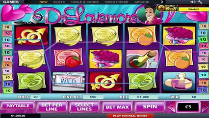 Dr Lovemore ilmainen kasino kolikkopeli Playtech Video Esikatselu