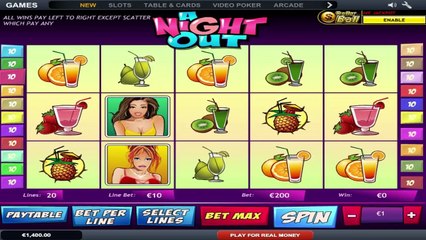 A Night Out ilmainen kasino kolikkopeli Playtech Video Esikatselu