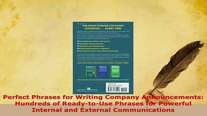 PDF  Perfect Phrases for Writing Company Announcements Hundreds of ReadytoUse Phrases for Download Online