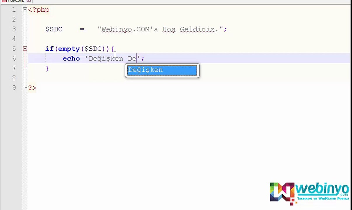 PHP empty() Fonksiyonu Kullanımı – Değişken İçeriği Dolumu Boş mu diye Kontrol Etme
