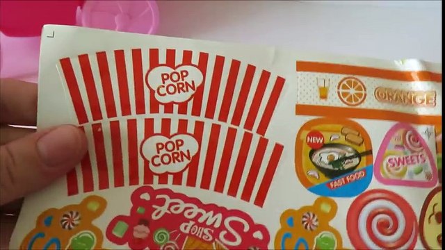 Toy ice cream cart learn colors names of foods lollipop candy chocolate strawberry ice cream kids to