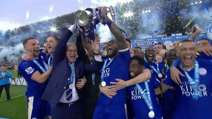 Premier League - Le titre de Leicester - La remise de trophée et la fête à Leicester