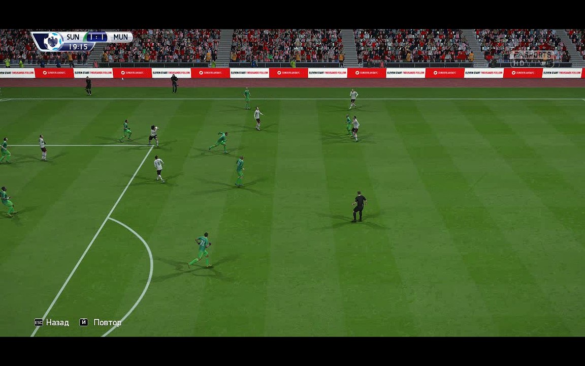 BPL 11 Тур. Сандерленд - Манчестер Юнайтед 1:2. Mata, 20'