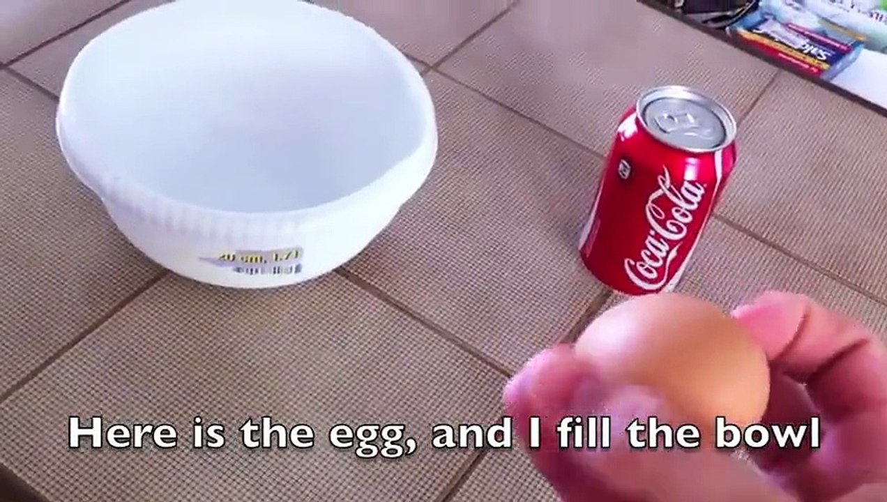 Il laisse un oeuf baigner dans du coca pendant 1 an