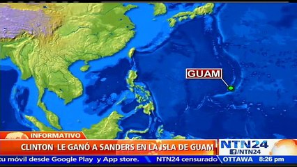 下载视频: Hillary Clinton se impone ante Bernie Sanders en los caucus de la isla de Guam