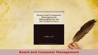 PDF  Board and Computer Management Read Online