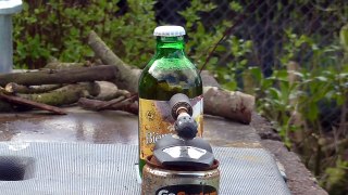 How To Open a Beer Bottle With a BLOWTORCH !!!