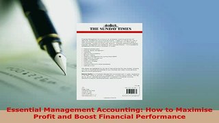 PDF  Essential Management Accounting How to Maximise Profit and Boost Financial Performance Free Books