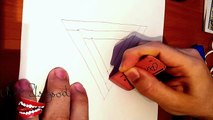 How to Draw The IMPOSSIBLE TRIANGLE Step by Step Real Easy Optical Illusion 3D simple draw