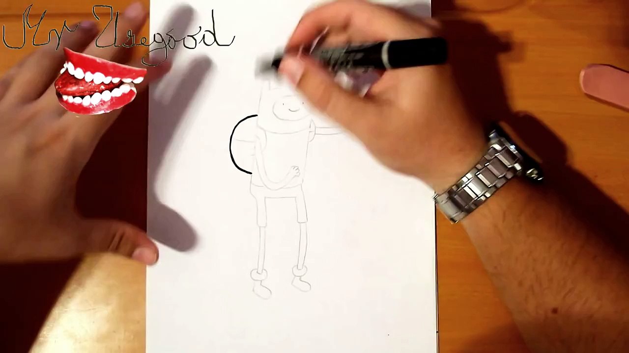 How to Draw FINN The Human EASY from Adventure Time, and color for kids | SPEED DRAWING